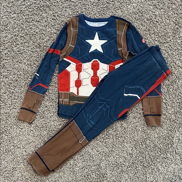 Disney Marvel Captain America Pajama Set Kids 8 - Picture 1 of 4